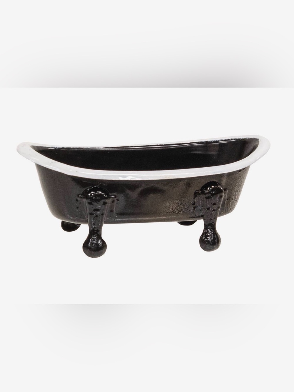 New Black & White Tin Clawfoot Soap or Trinket Dish